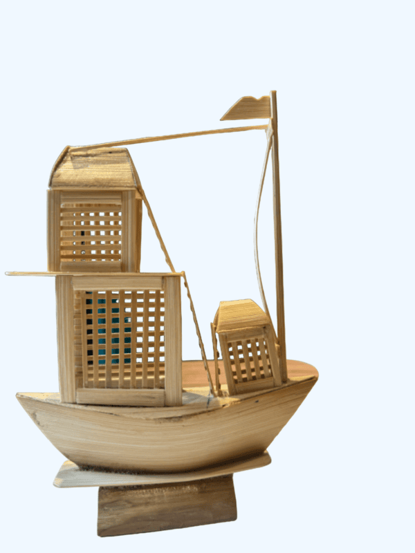 Handmade decorative bamboo Boat by Meena Devi